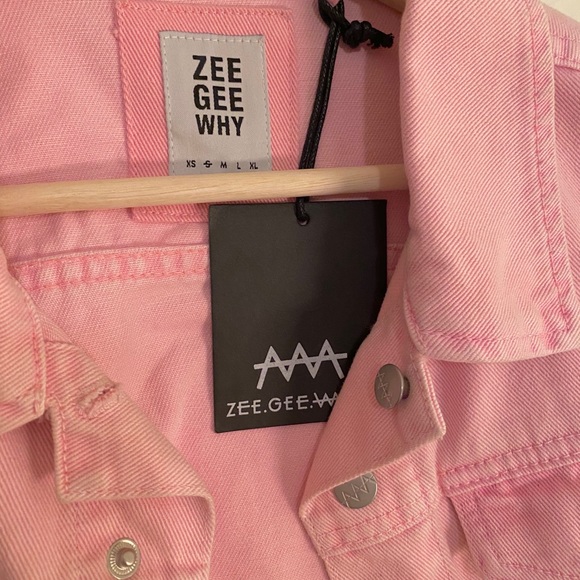 💗SOLD💗Zee Gee Why baby pink jean jacket - Picture 3 of 5